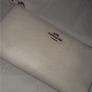 Coach Beige Leather Wristlet